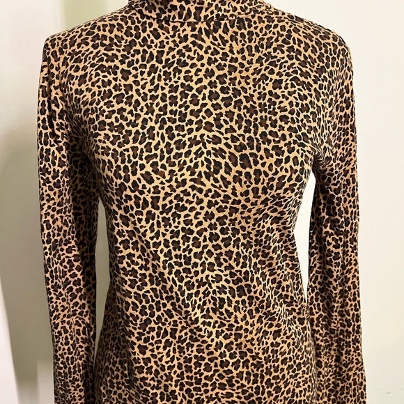 J. Crew cheetah print turtle neck classic preppy classic Size XS - Picture 4 of 5